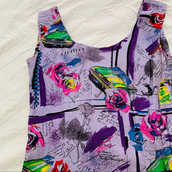 Jams World Vintage Purple Tank Mini dress Mustang Rose - Picture 5 of 11